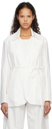 Subtle Le Nguyen White Collarless Jacket