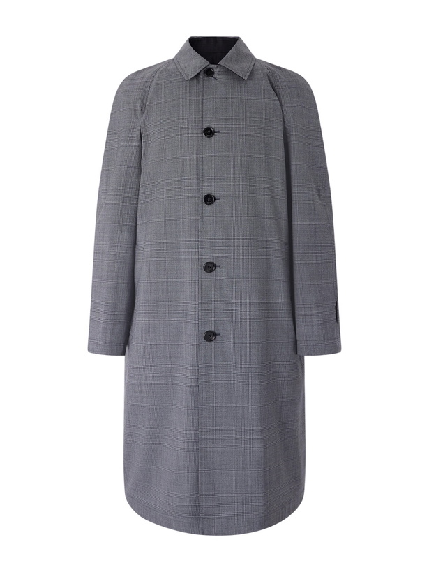 Photo: Burberry - Prince of Wales Checked Virgin Wool Car Coat - Gray