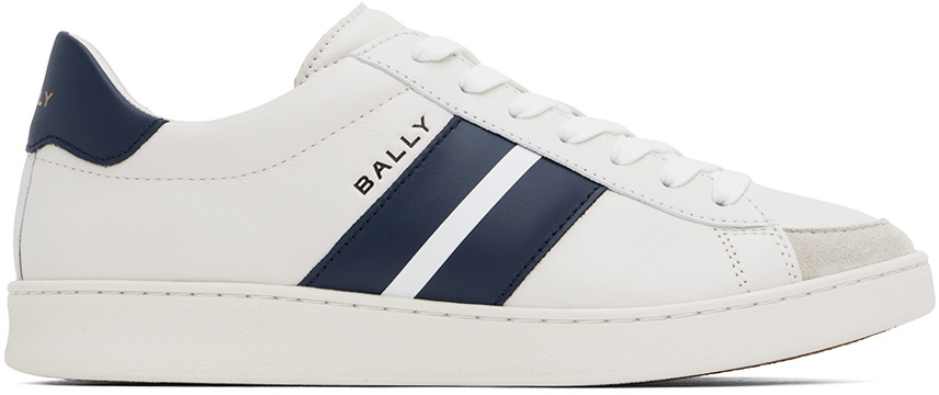 Bally White & Navy Tennis Sneakers Bally