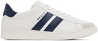 Bally White & Navy Tennis Sneakers