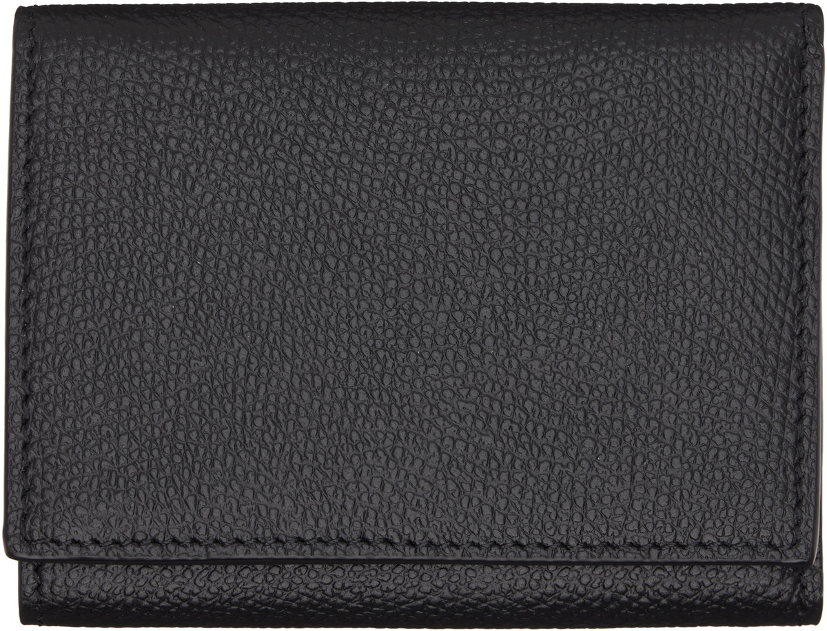 Valentino Garavani Black Trifold VLogo Signature Wallet