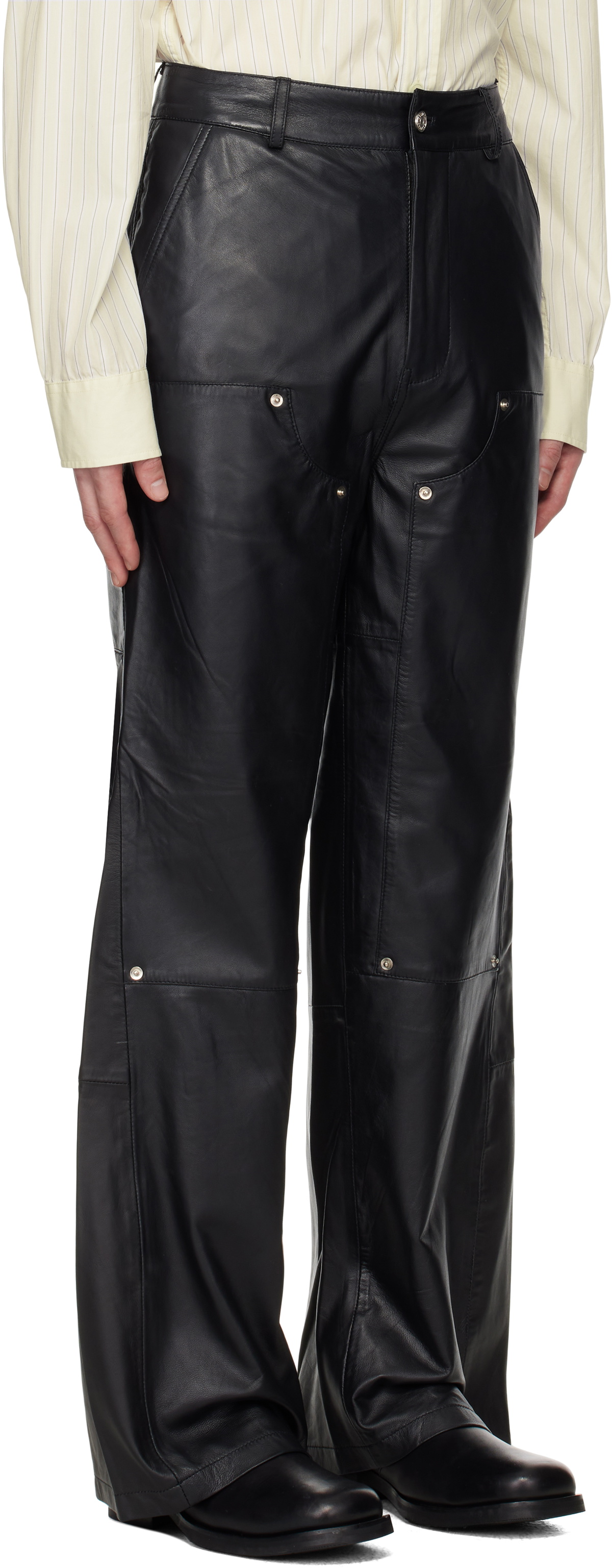 Deadwood Black Deetz Double Knee Leather Pants Deadwood