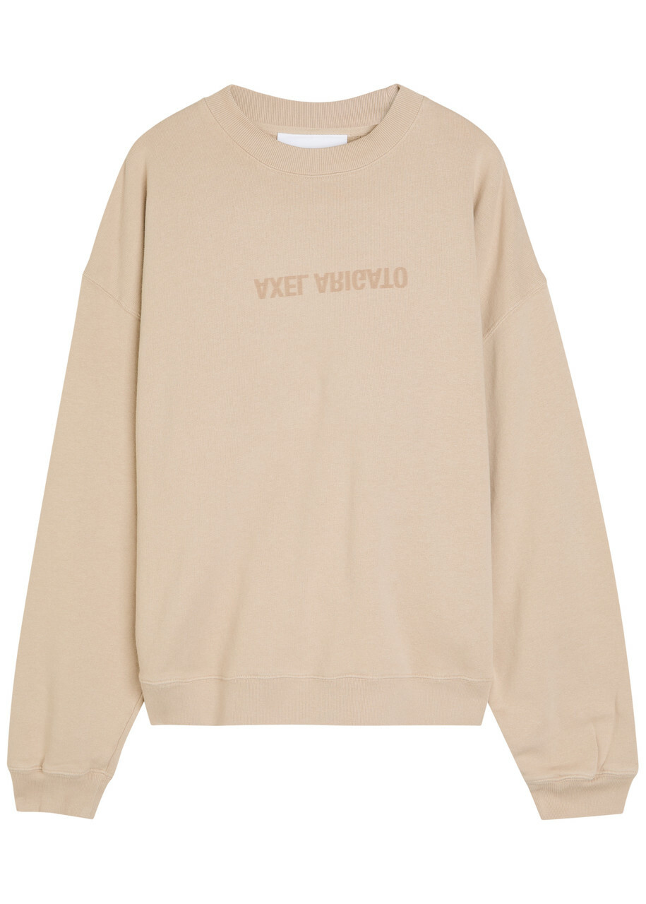 Axel Arigato Distort Washed Logo-print Cotton Sweatshirt Grey