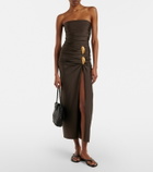 Simkhai Eiana appliqué ruched midi skirt