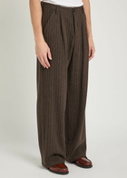 Oliver Spencer Orsman Striped Wool-blend Trousers Bronze