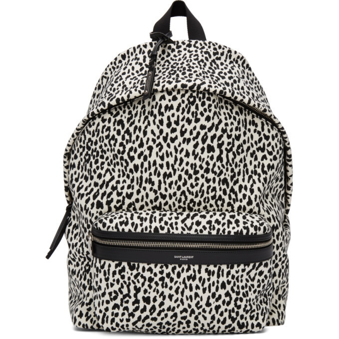 Photo: Saint Laurent White and Black City Backpack