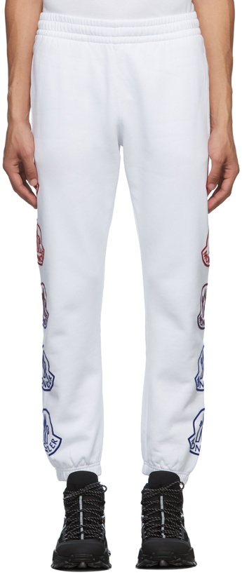 Photo: Moncler White Logo Sweatpants