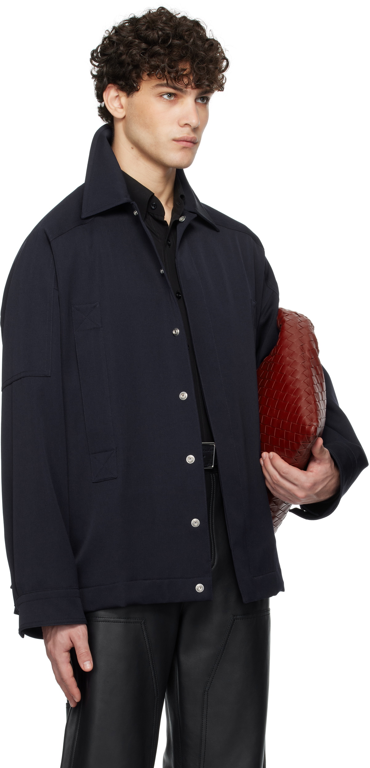 Bottega Veneta Navy Wool Grain de Poudre Jacket Bottega Veneta