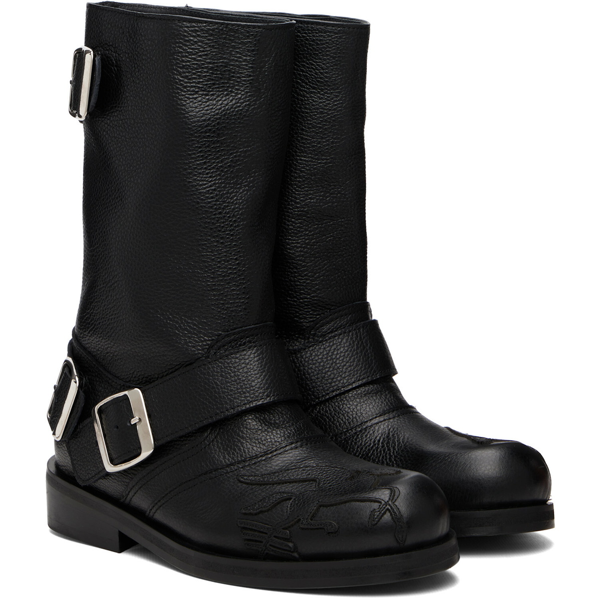 Stefan Cooke Black Pegasus Biker Boots