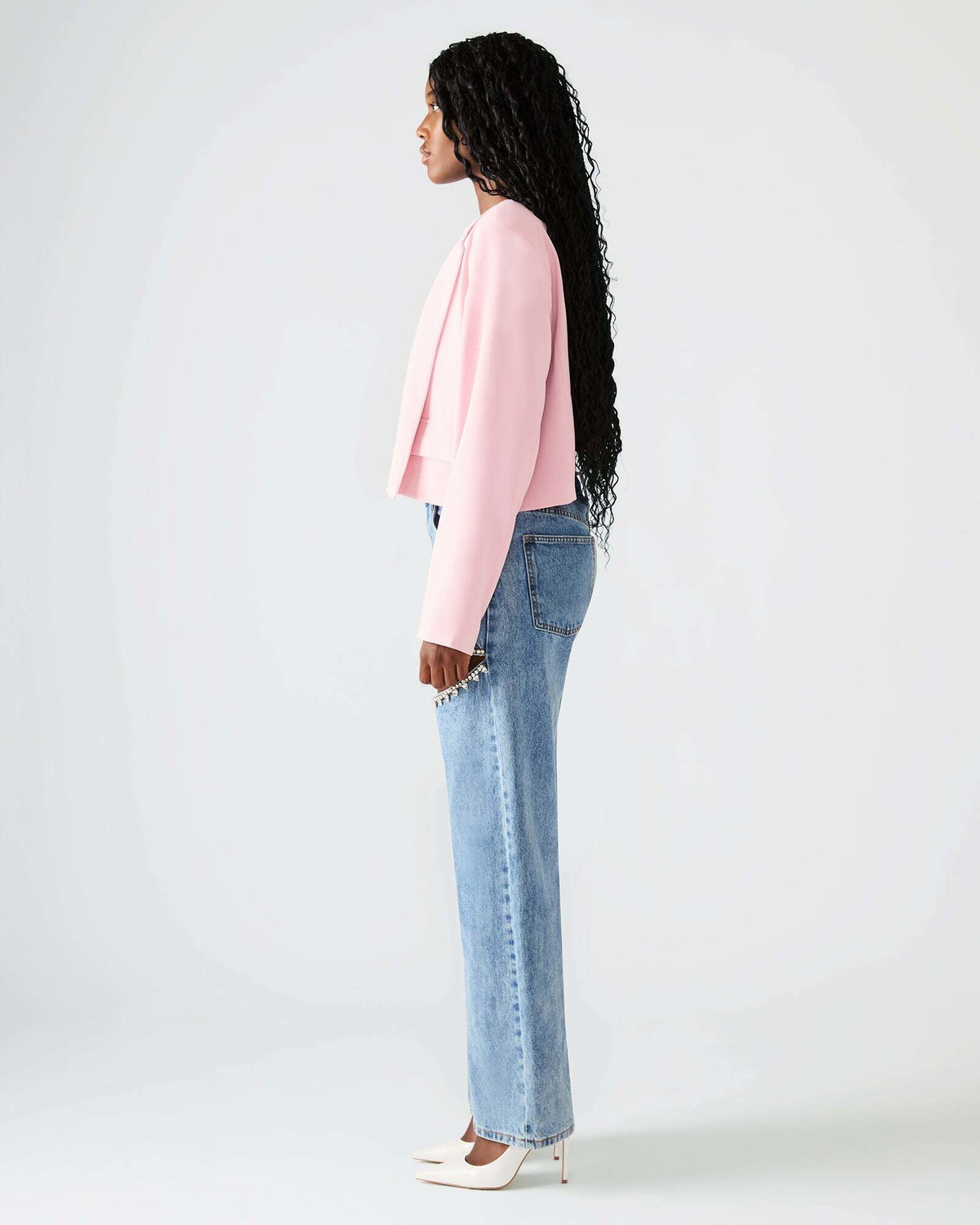 Steve Madden Serenea Blazer Long Sleeve in Light Pink