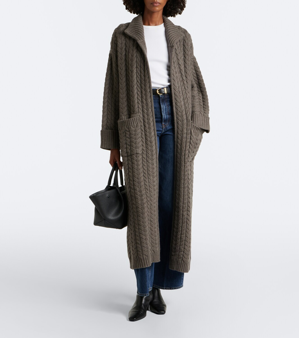 Arch4 Bond Street cable-knit cashmere long cardigan