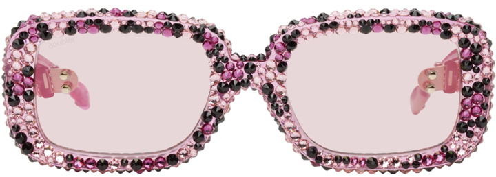 Photo: Doublet Pink 817 Blanc LNT Edition Decorated Flame Sunglasses