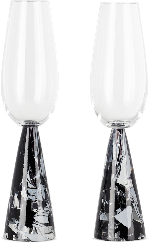 Photo: Stories of Italy SSENSE Exclusive Black & White Nougat Flutes Set