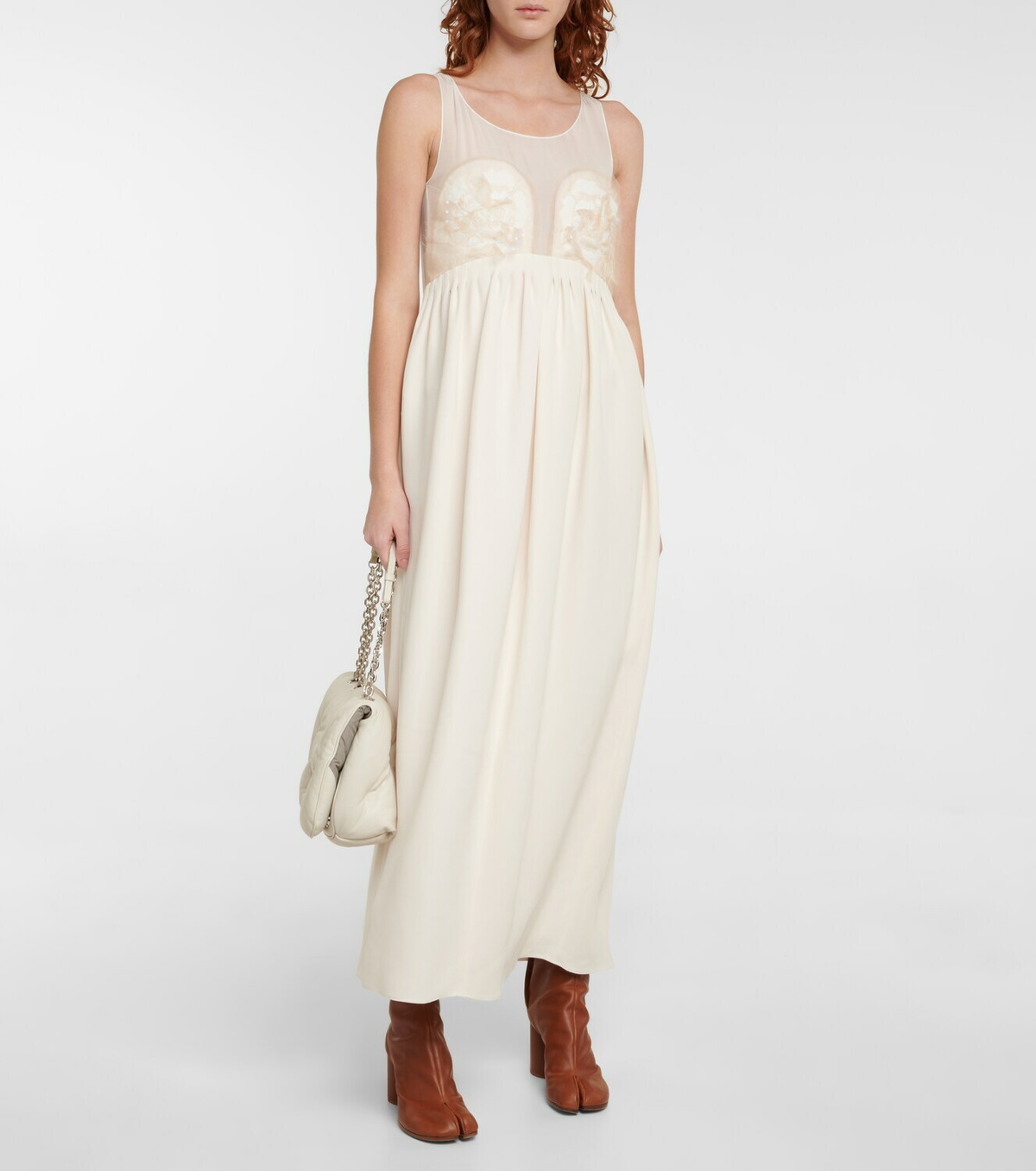 Maison Margiela Embroidered silk maxi dress Maison Margiela