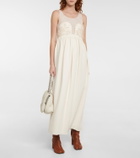 Maison Margiela Embroidered silk maxi dress