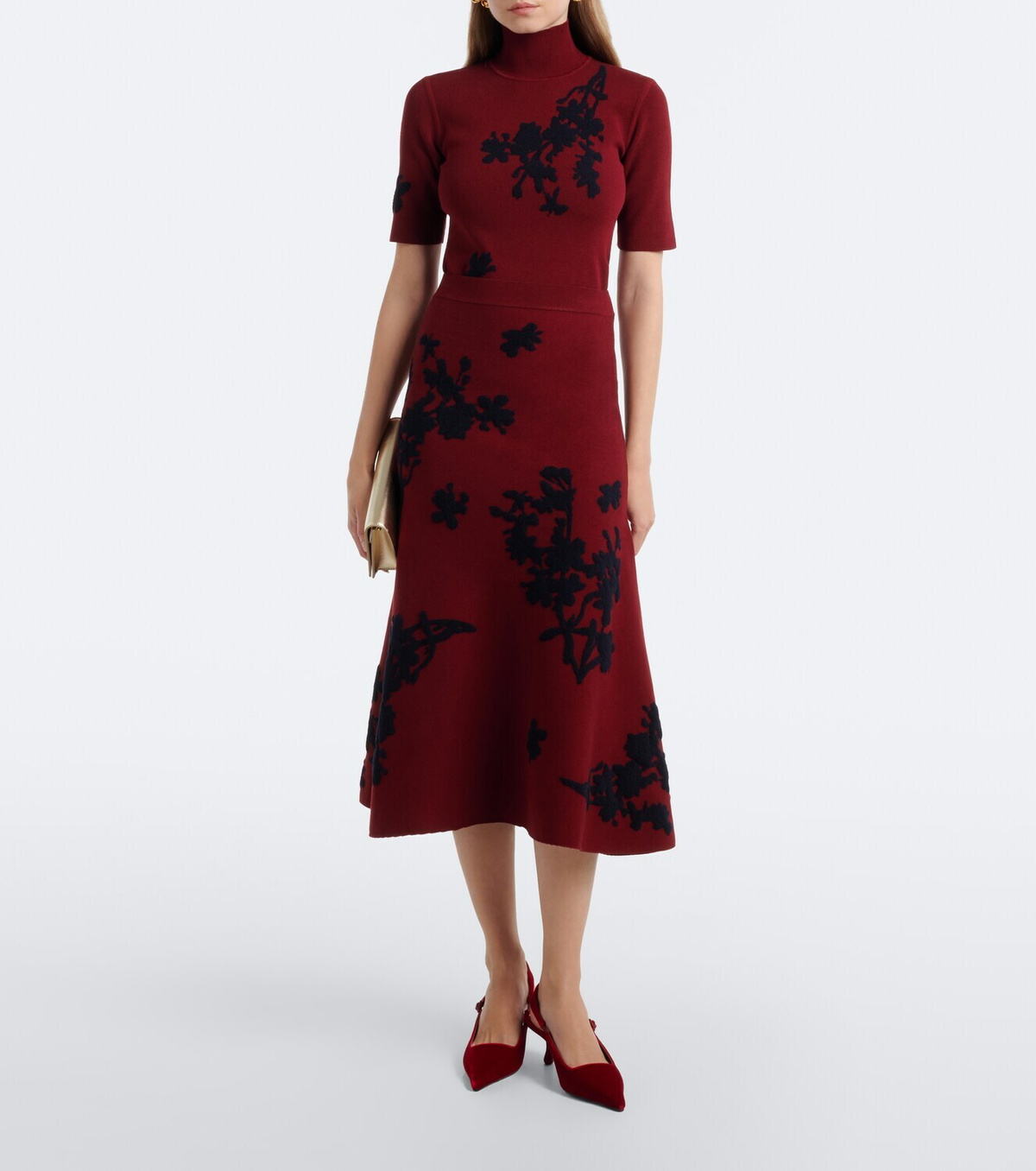 Erdem Floral jacquard turtleneck sweater