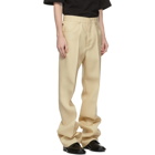 Jil Sander Beige Wool Turn Up Cuff Trousers