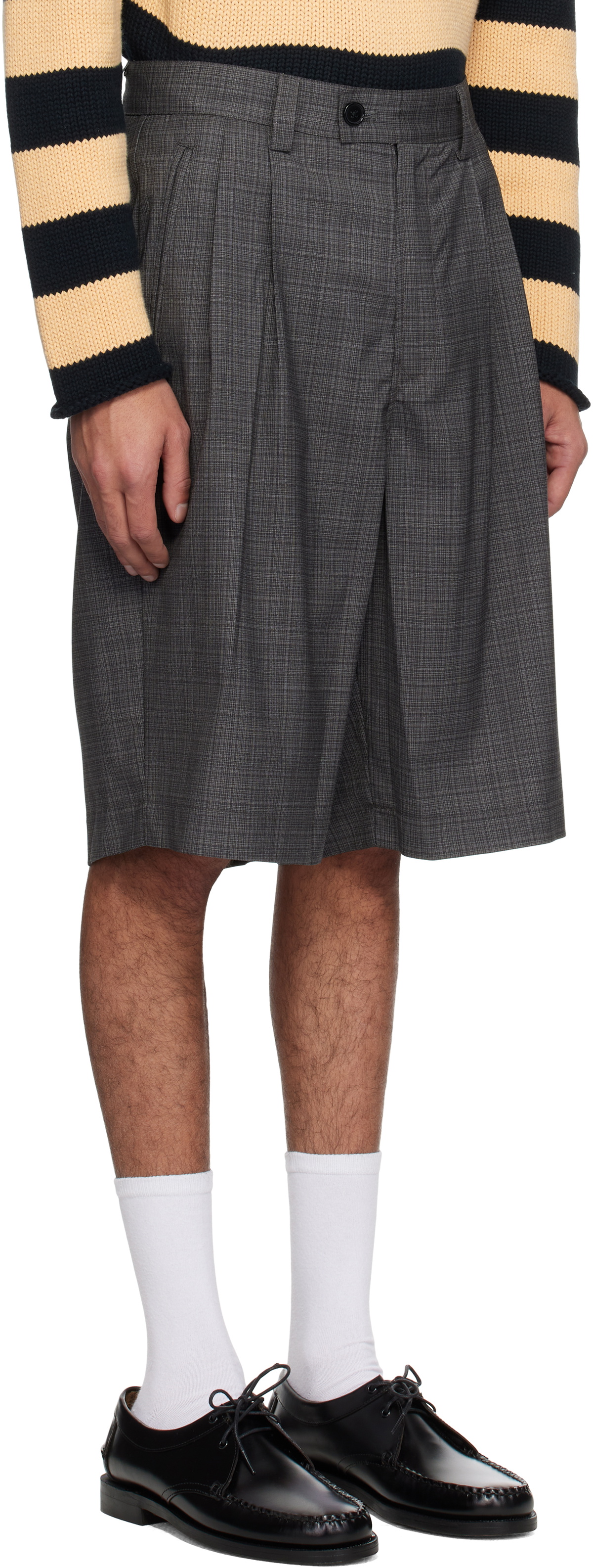 Carter Young Gray Roy Pleated Shorts