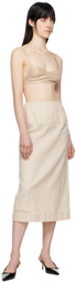 Carven Beige Silk Bra
