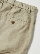 Hartford - Tank Slim-Fit Linen Drawstring Shorts - Neutrals