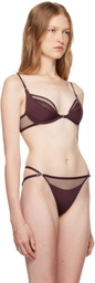 Nensi Dojaka Purple Calvin Klein Edition Plunge Bra