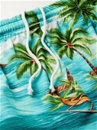 GO BAREFOOT - Outrigger Printed Cotton-Blend Shorts - Blue