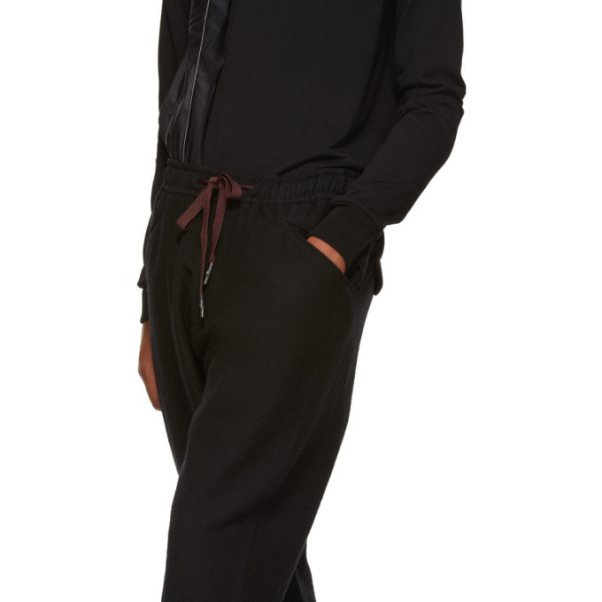 Ziggy Chen Black Wool Drawstring Lounge Pants Ziggy Chen Ziggy Chen Black Wool Drawstring Lounge Pants Ziggy Chen