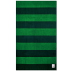 Tekla Fabrics Beach Towel in Green Block Stripe