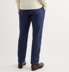 Ralph Lauren Purple Label - Gregory Linen and Silk-Blend Dobby Trousers - Blue