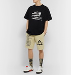 Off-White - Logo-Embroidered Loopback Cotton-Jersey Shorts - Neutrals