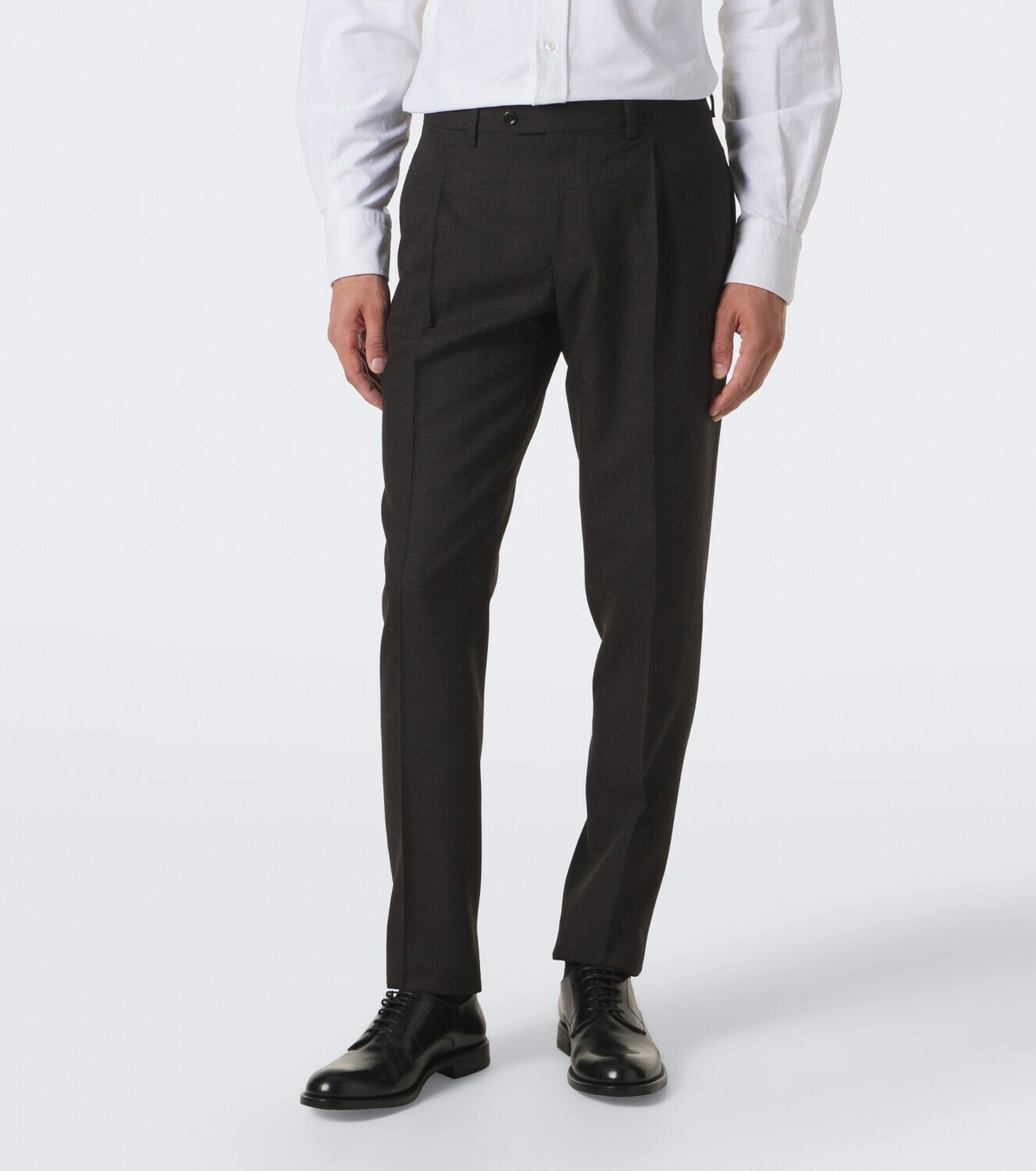 Lardini Checked double-breasted virgin wool suit