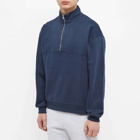 Colorful Standard Men's Organic Quarter Zip Popover Sweat in Navy Blue