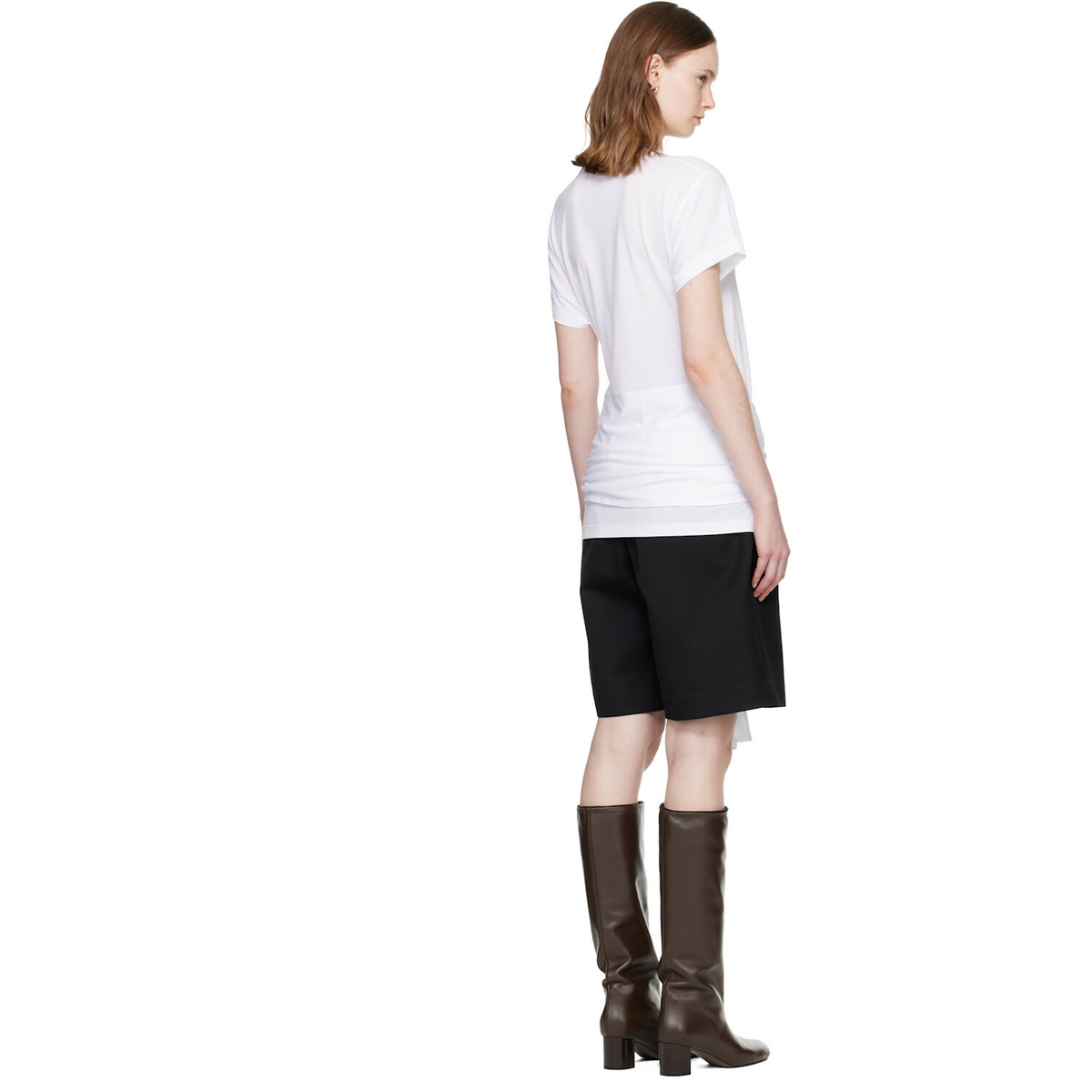 TOTEME White Tie-Waist Jersey T-shirt