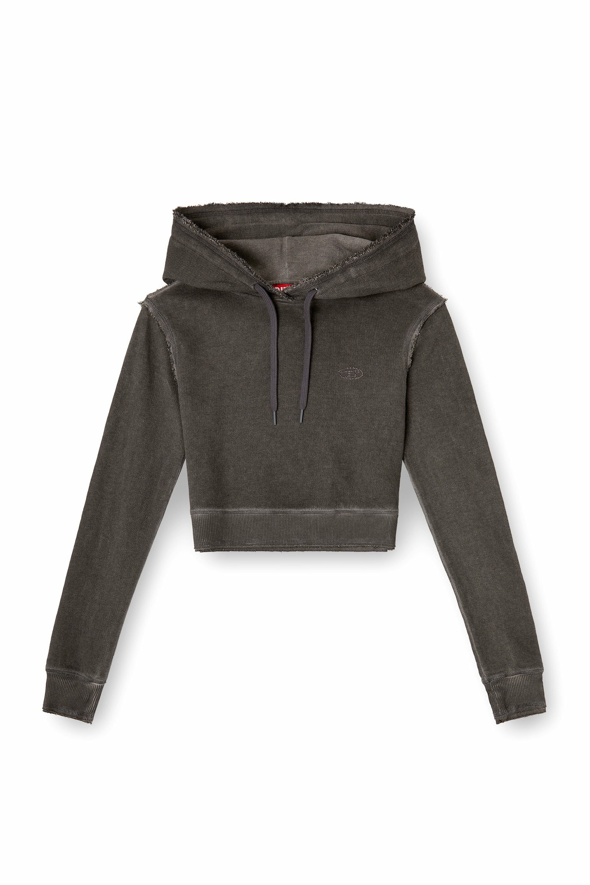 Diesel Hoodie with rhinestone detailing on the back - Sweaters Womens in Grey
