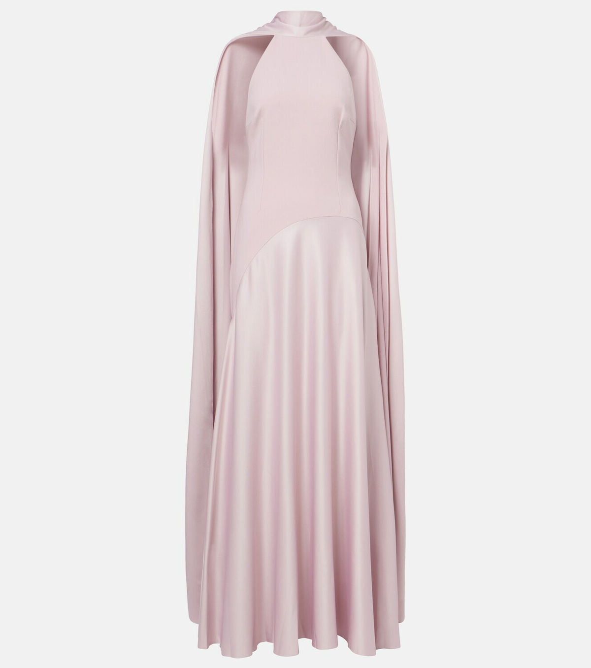 Solace London Cece halterneck crêpe and satin gown