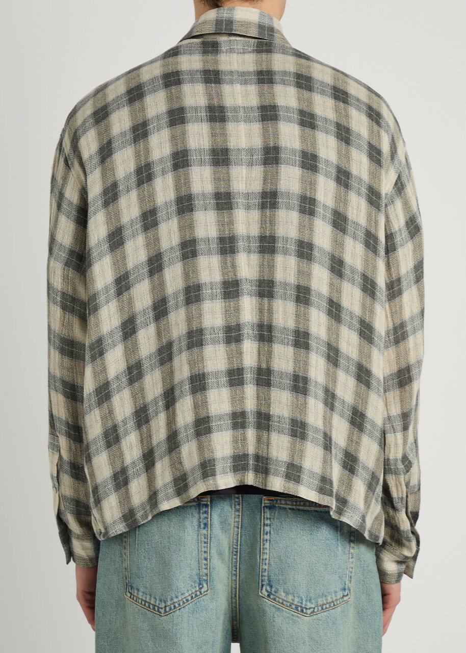 Won Hundred Maza Checked Woven Overshirt Grey