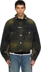 Maison MIHARA YASUHIRO Khaki & Navy Front Back Combined Denim Jacket