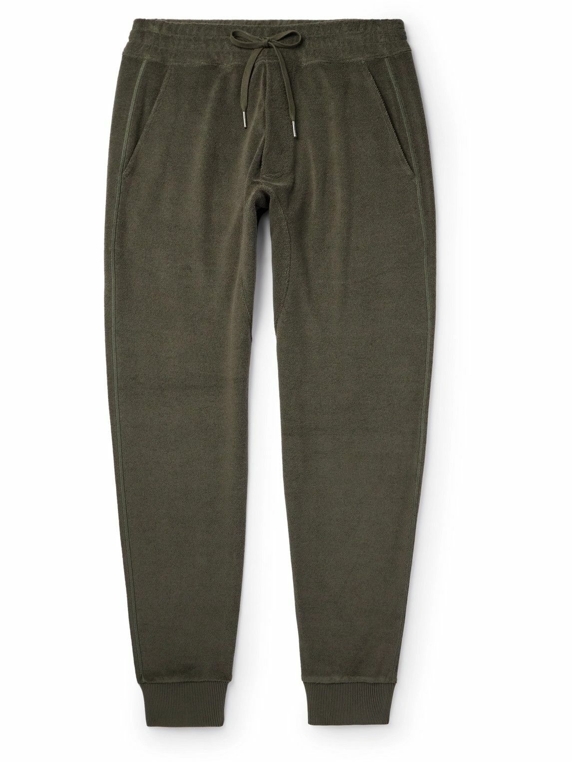 Photo: TOM FORD - Tapered Cotton-Terry Sweatpants - Green
