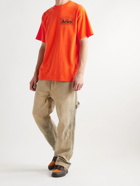 Aries - Temple Logo-Print Cotton-Jersey T-Shirt - Orange