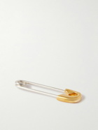 Jam Homemade - Safety Pin Silver, Gold-Plated and Diamond Single Earring