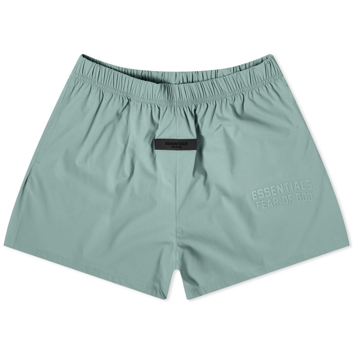 Photo: Fear of God ESSENTIALS Men's Nylon Running Shorts in Sycamore