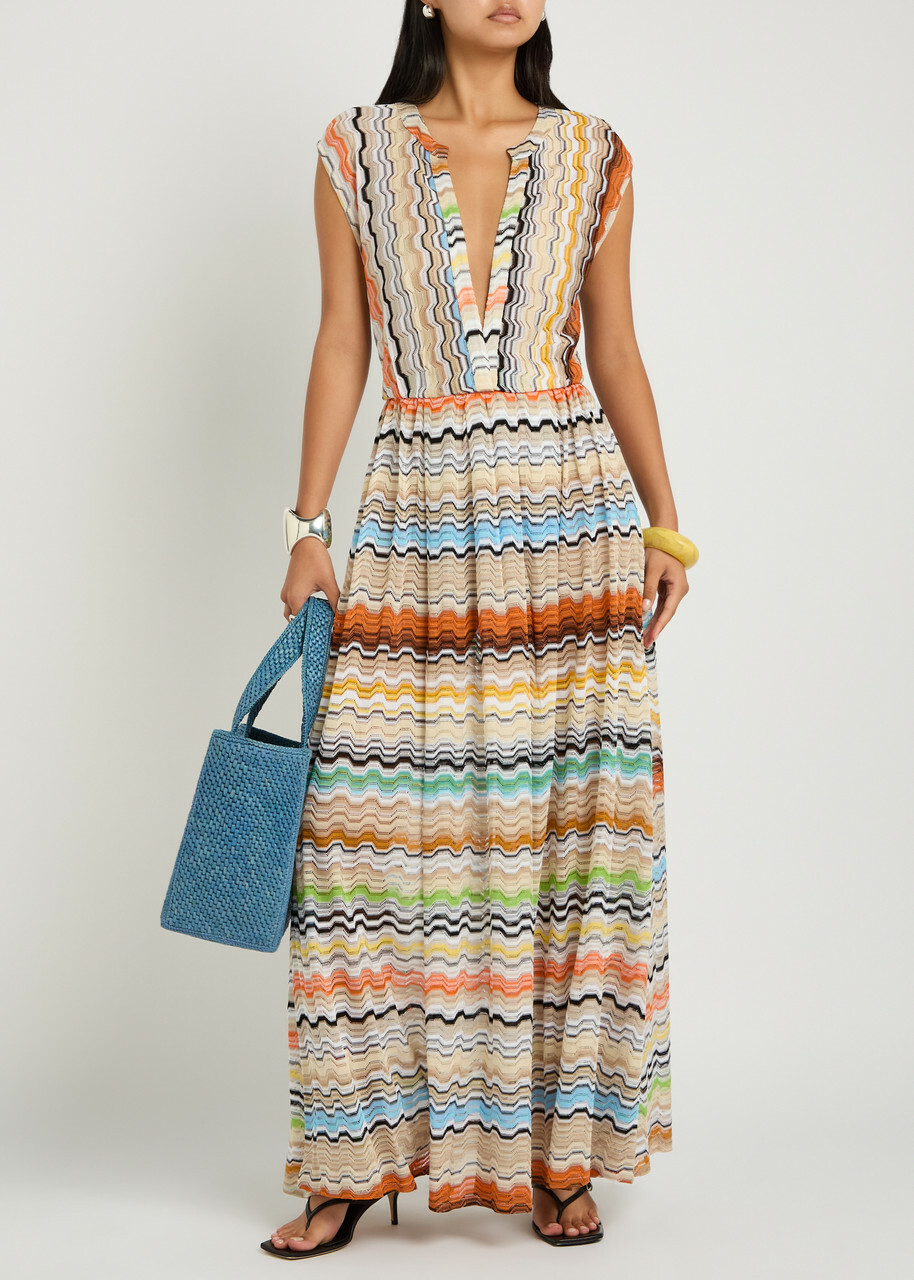 Missoni Zigzag Fine-knit Maxi Cover-up Dress Multicoloured