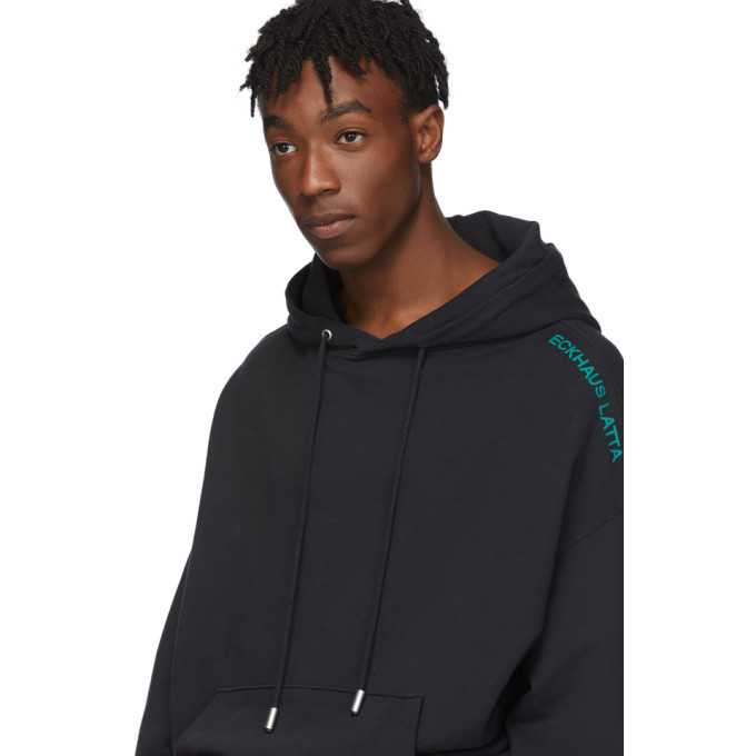 Eckhaus Latta Black Classic Hoodie Eckhaus Latta