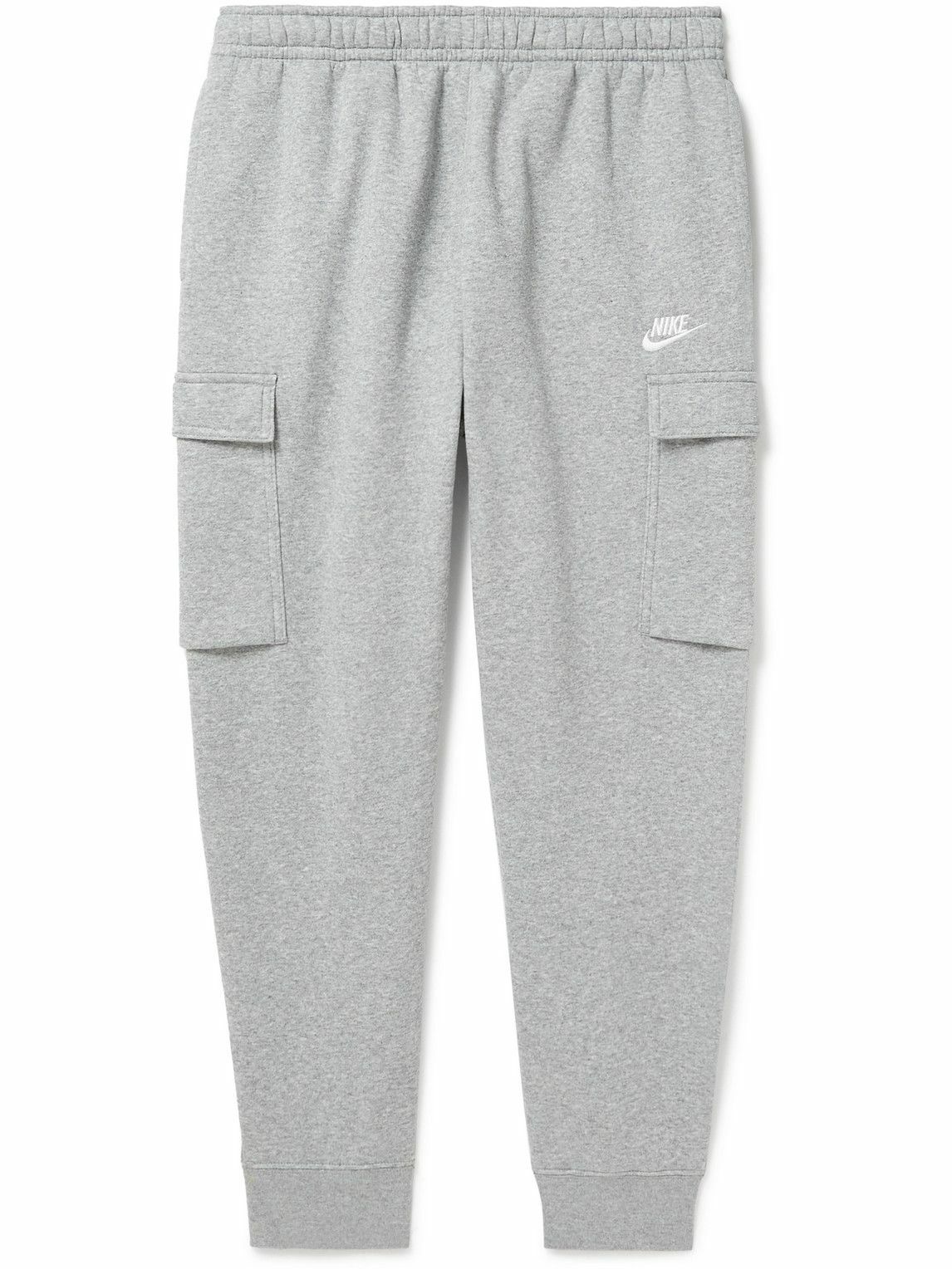 Nike - Sportswear Club Tapered Cotton-Blend Jersey Cargo Sweatpants ...