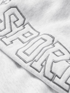 Stussy - Sport Logo-Embroidered Cotton-Blend Jersey Sweatshirt - Gray