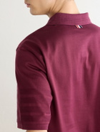 Thom Browne - Cotton-Jersey Polo Shirt - Burgundy