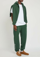 Malbon Clubhouse Logo Cotton Sweatpants Green