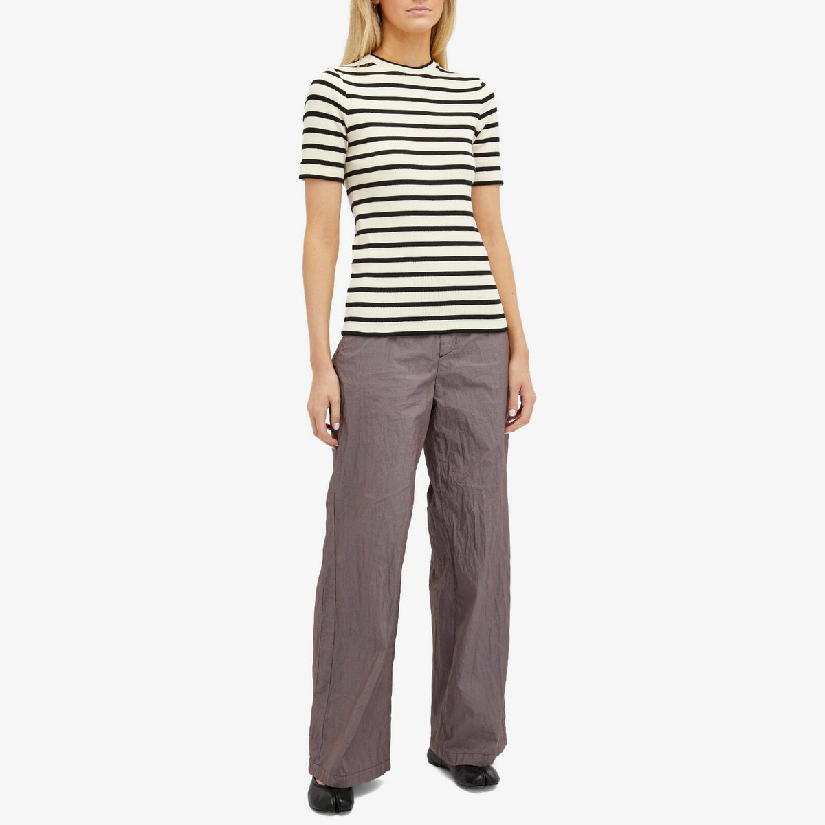 Jil Sander+ Women's Striped Logo T-Shirt in Bluejay