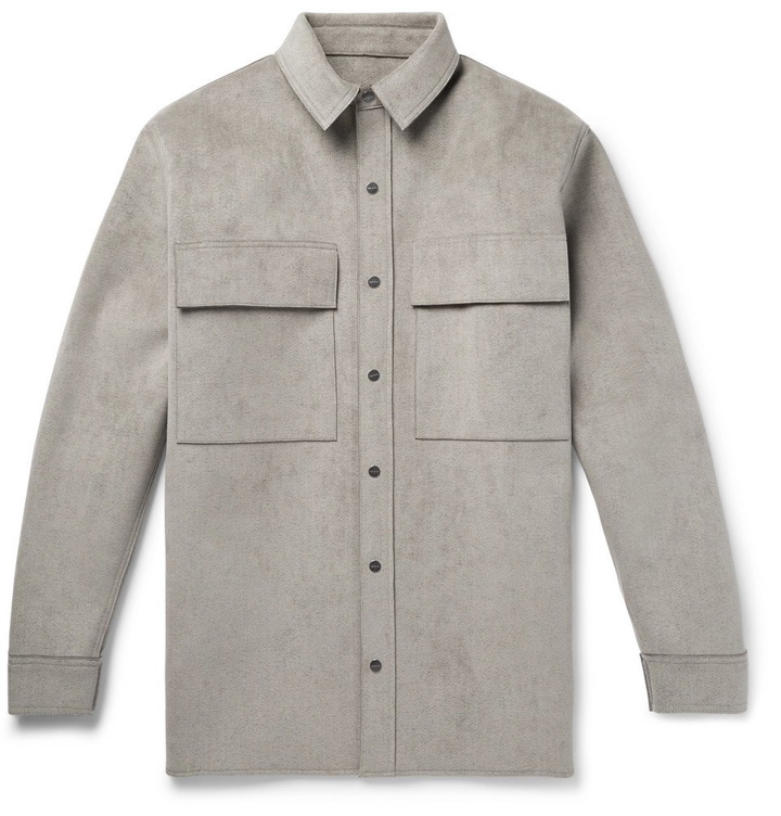Photo: Fear of God - Oversized Faux Suede Shirt Jacket - Gray