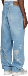 mastermind JAPAN Blue Inside-Out Straight Jeans